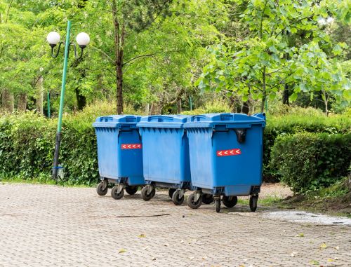 Big Blue Recycling Containers Poti Park Georgia