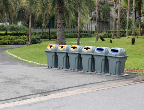 Rash Bins At Outdoor Park